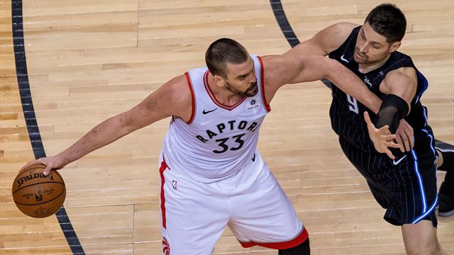 🏀 La intensidad de Marc Gasol lleva a Toronto Raptors a igualar la serie ante Orlando (111-82, 1-1)