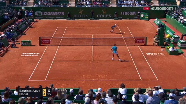 Nadal a couvert tout le court avant de prendre le meilleur sur Bautista Agut au filet Nadal a couvert tout le court avant de prendre le meilleur sur Bautista Agut au filet