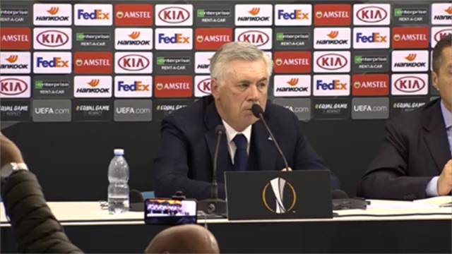 Ancelotti: "Napoli competitivo con squadre che hanno il triplo o il quadruplo del suo fatturato" Ancelotti: "Napoli competitivo con squadre che hanno il triplo o il quadruplo del suo fatturato"
