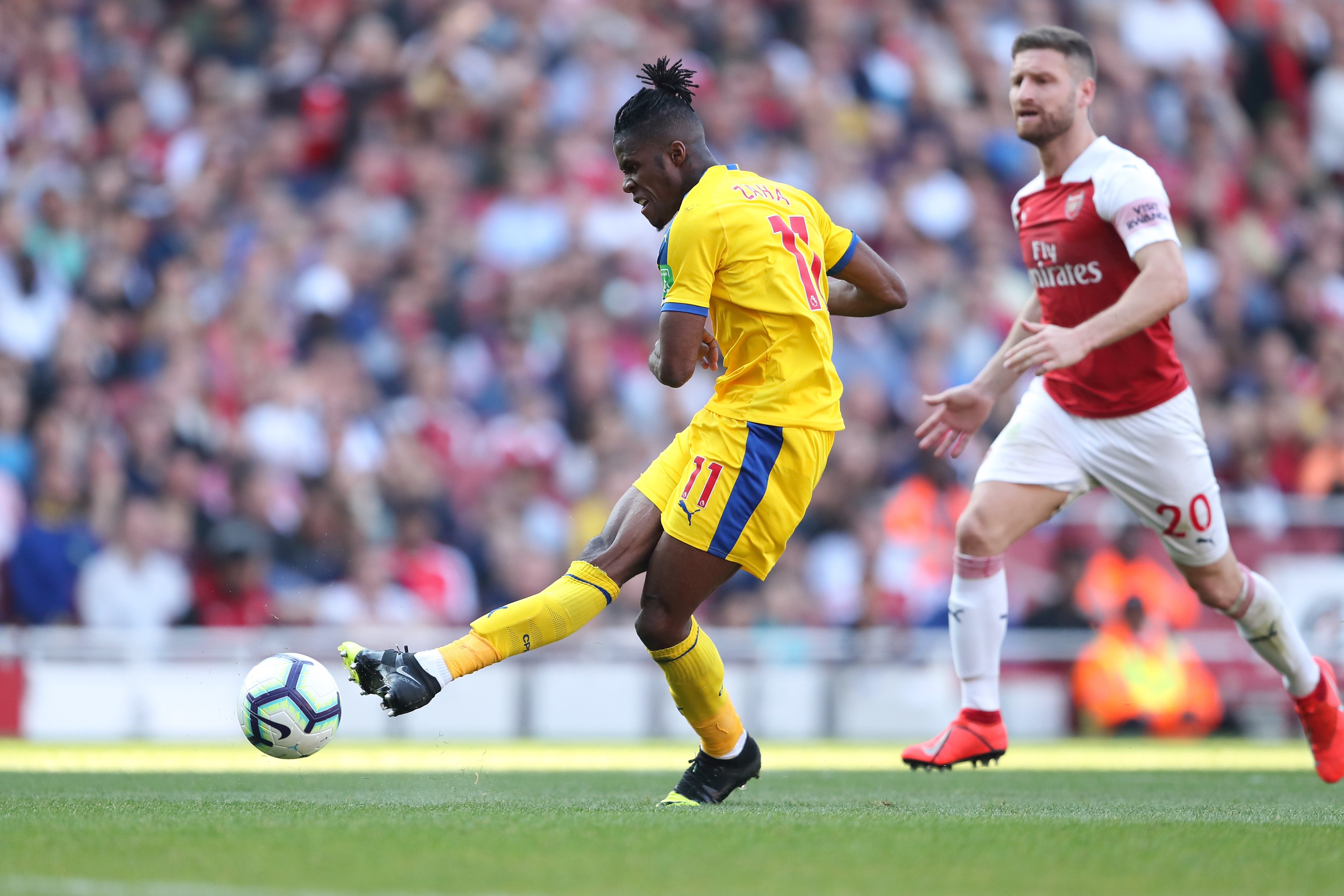 Wilfried Zaha lors de la rencontre Arsenal-Crystal Palace