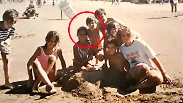 В интернет попало детское фото Месси с женой. На снимке Лео 10 лет, Антонелле – 9