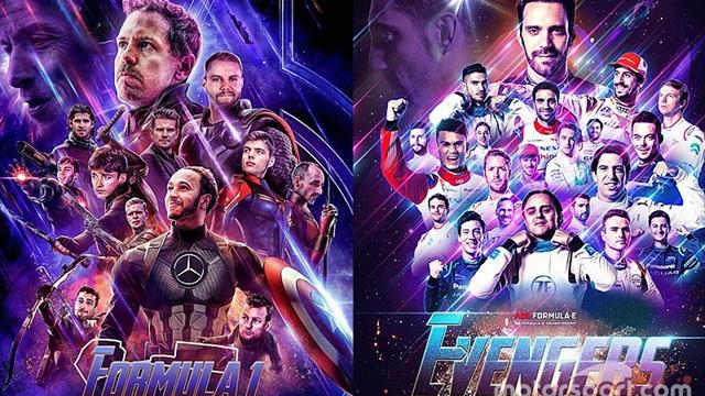 Los espectaculares carteles de la Fórmula E y la F1 con recreación de Los Vengadores