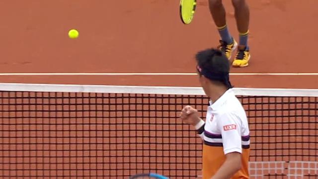 Un rallye et une volée réflexe : le point du match pour Nishikori Un rallye et une volée réflexe : le point du match pour Nishikori
