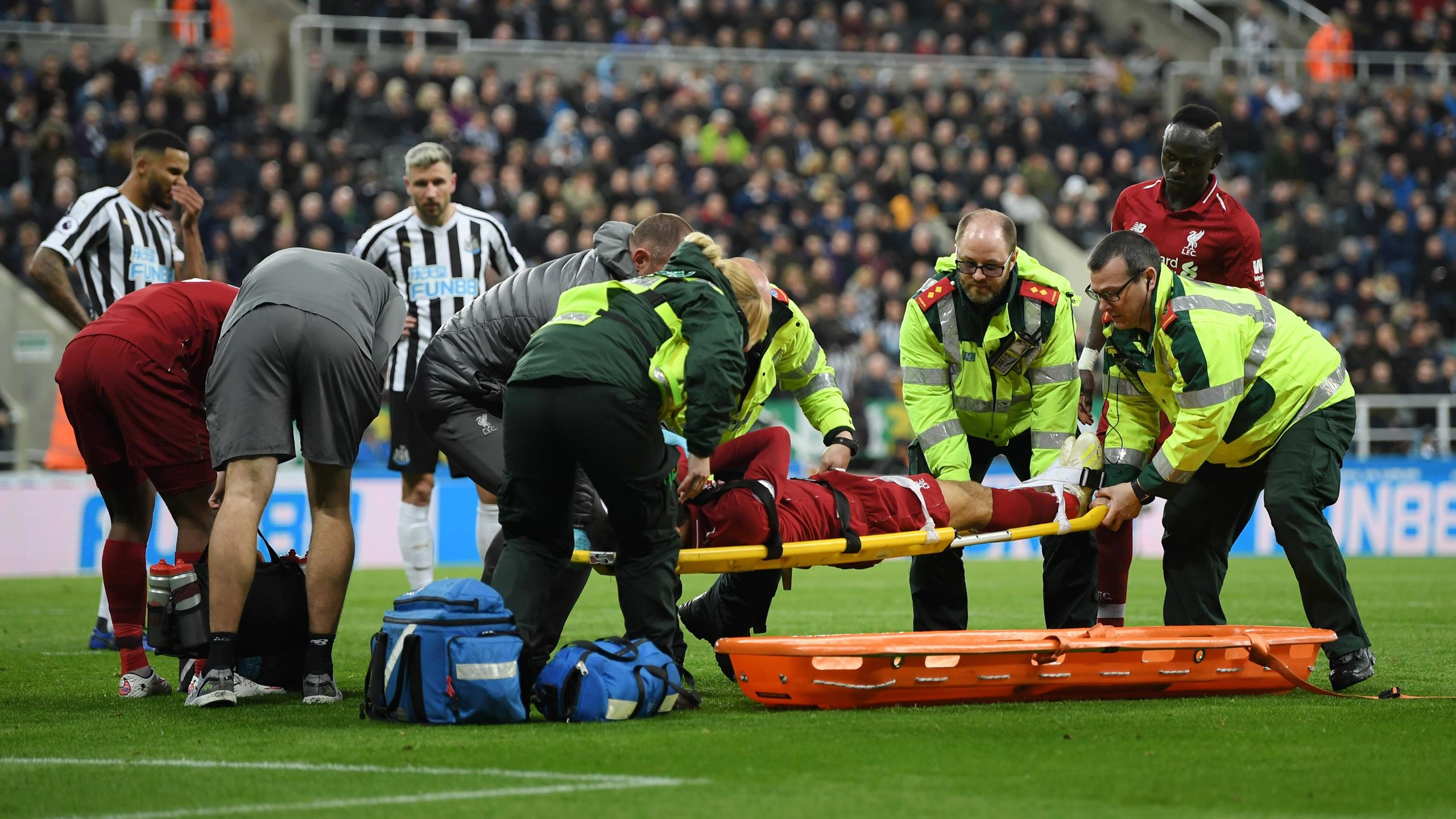 Mohamed Salah stretchered off at Newcastle - Premier ...