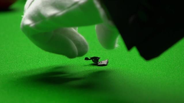 Baize invader! Tape falls on table as Trump plays shot Baize invader! Tape falls on table as Trump plays shot