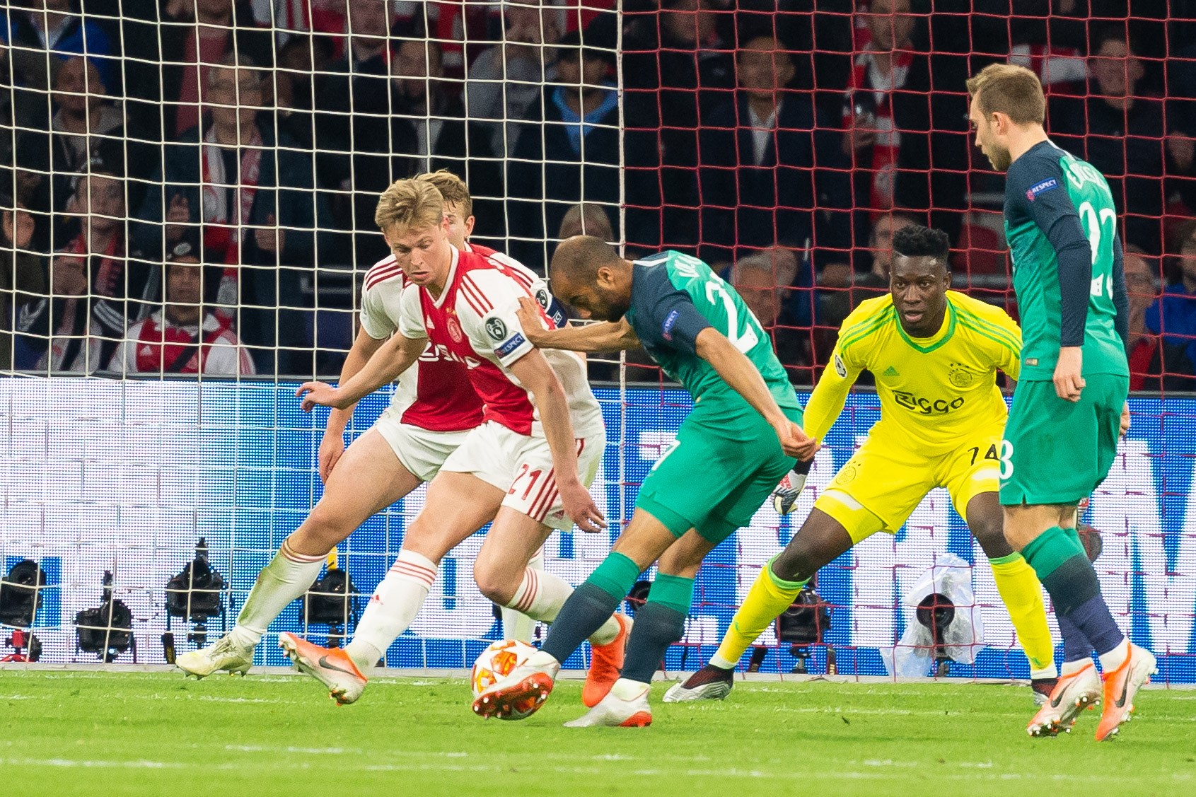 Lucas Moura of Tottenham Hotspur scores his team's second goal during the UEFA Champions League Semi Final second leg match between Ajax and Tottenham Hotspur at the Johan Cruyff Arena on May 8, 2019 in Amsterdam, Netherlands.