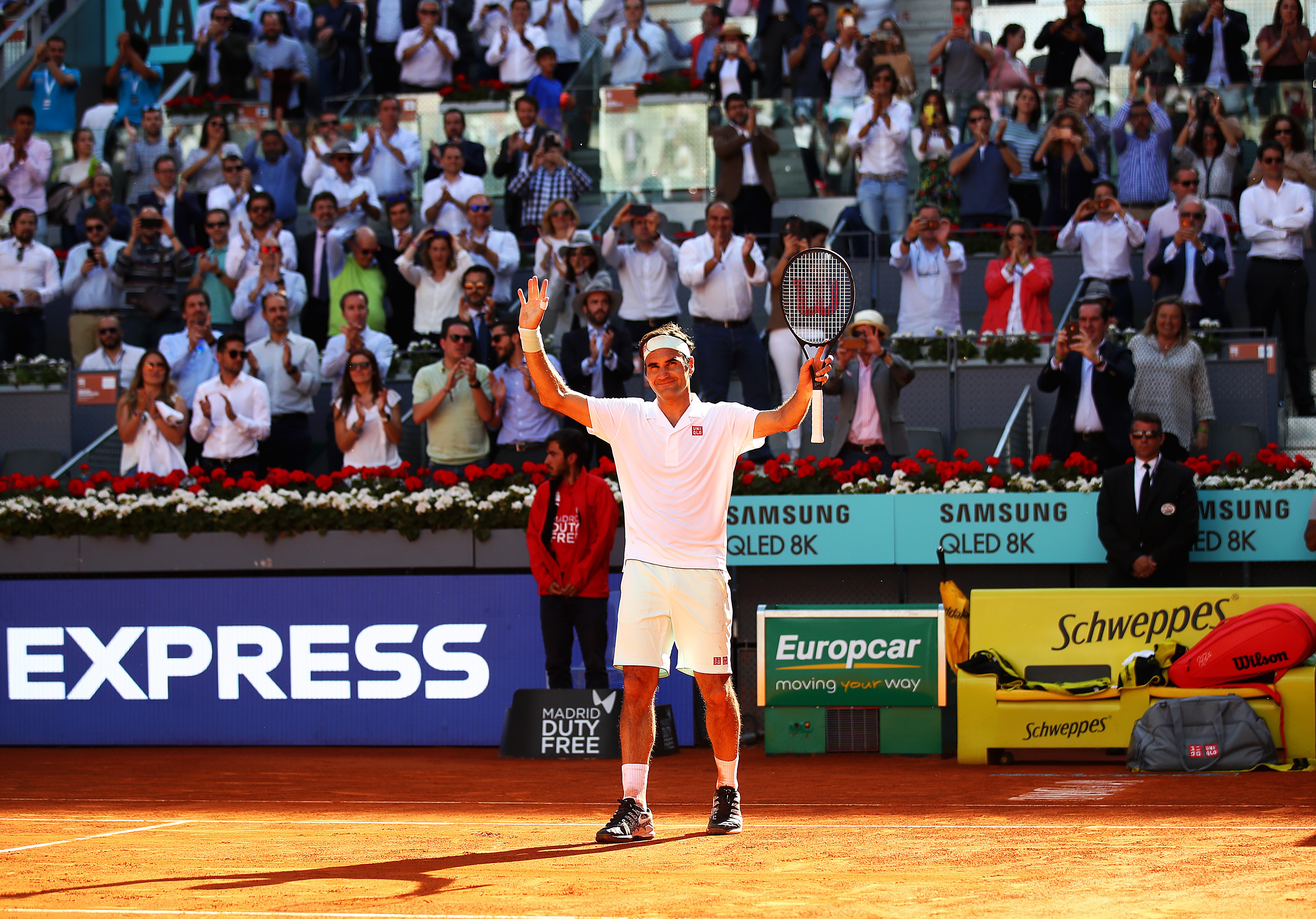 Roger Federer lors de sa victoire en 8e face à Gaël Monfils lors du Masters 1000 de Madrid