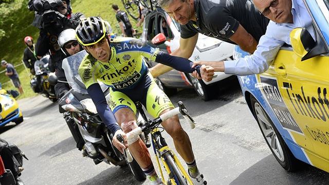 Contador en Eurosport: "Cuando me retiré me di cuenta de que tenía roto un ligamento de la muñeca" Contador en Eurosport: "Cuando me retiré me di cuenta de que tenía roto un ligamento de la muñeca"