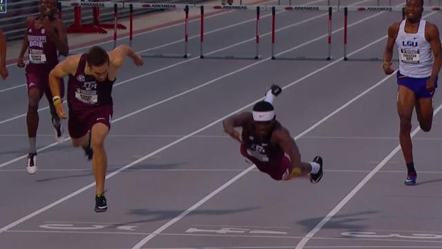 'Superman dive' for victory at college athletics meet 'Superman dive' for victory at college athletics meet
