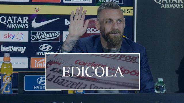 Edicola: De Rossi, MLS sullo sfondo ma c'è la suggestione Inter con Conte. Il Chelsea scarica Sarri?