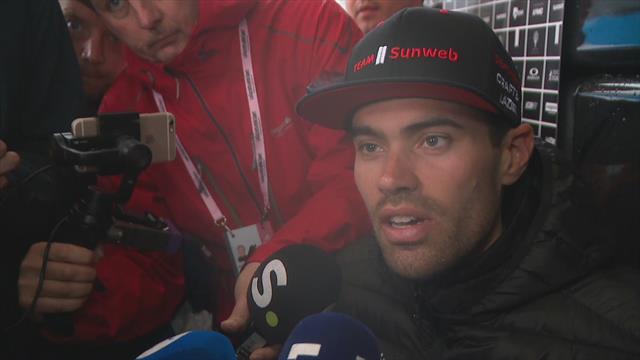 Tom Dumoulin is afgestapt, zijn eerste reactie: 'het was tegen beter weten in' Tom Dumoulin is afgestapt, zijn eerste reactie: 'het was tegen beter weten in'
