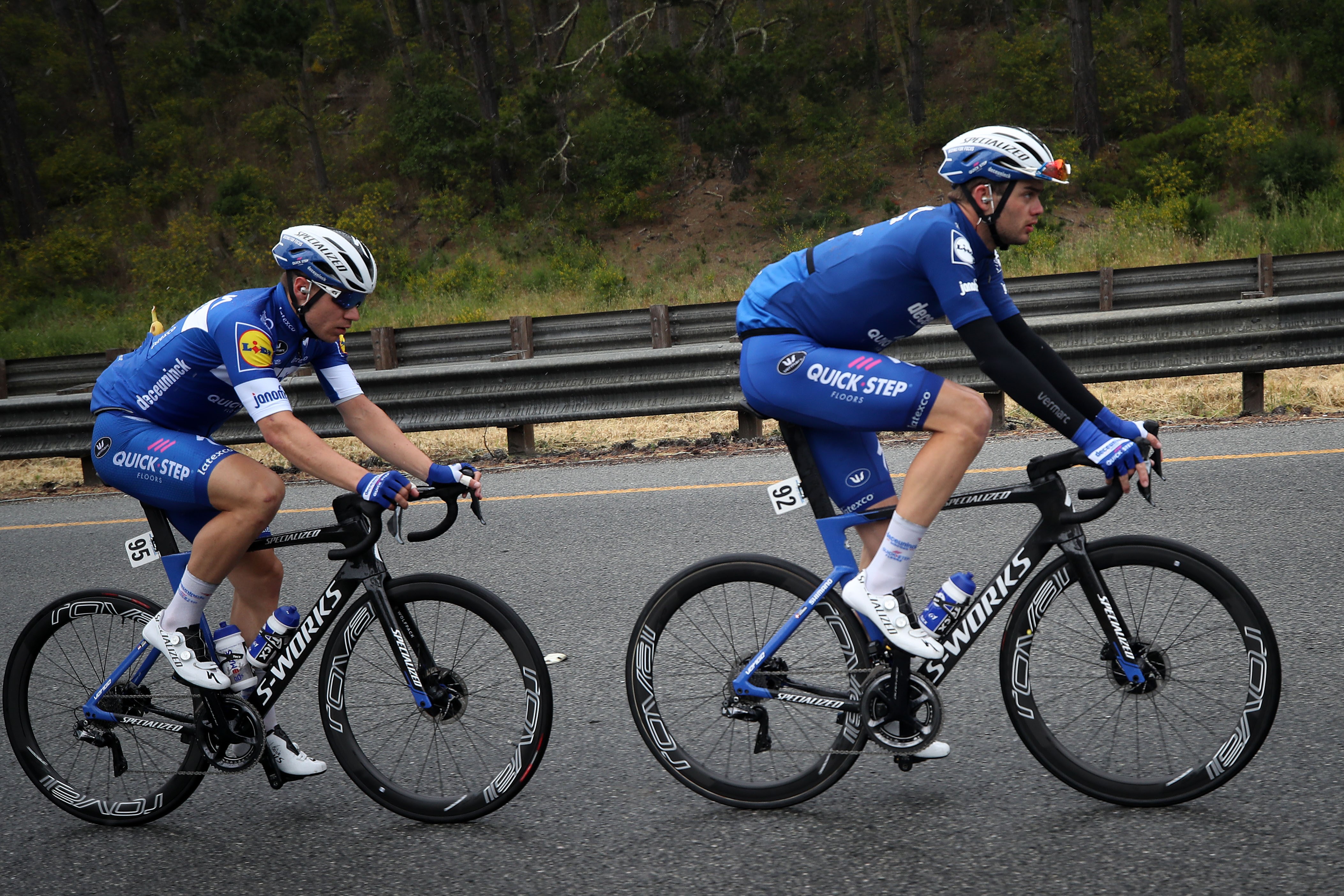 Kasper Asgreen et Fabio Jakobsen (Team Deceuninck - Quick-Step) lors de la 4e étape du Tour de Californie 2019