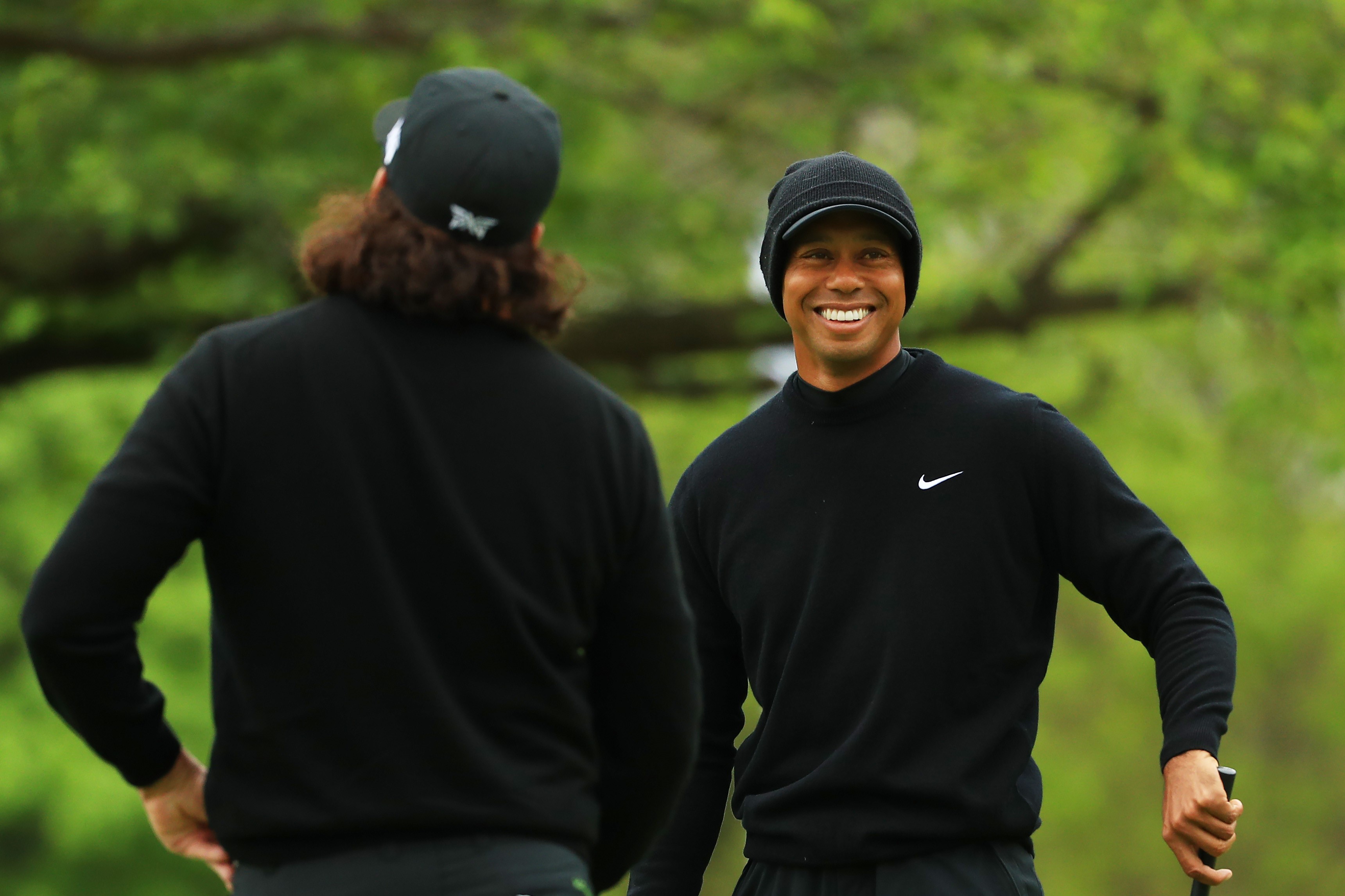 Tiger Woods sur le practice green du Championnat PGA 2019