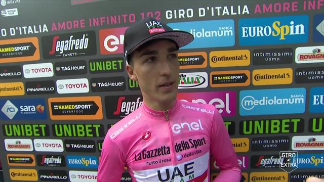 Conti - My family didn't know I'd retained the pink jersey! Conti - My family didn't know I'd retained the pink jersey!