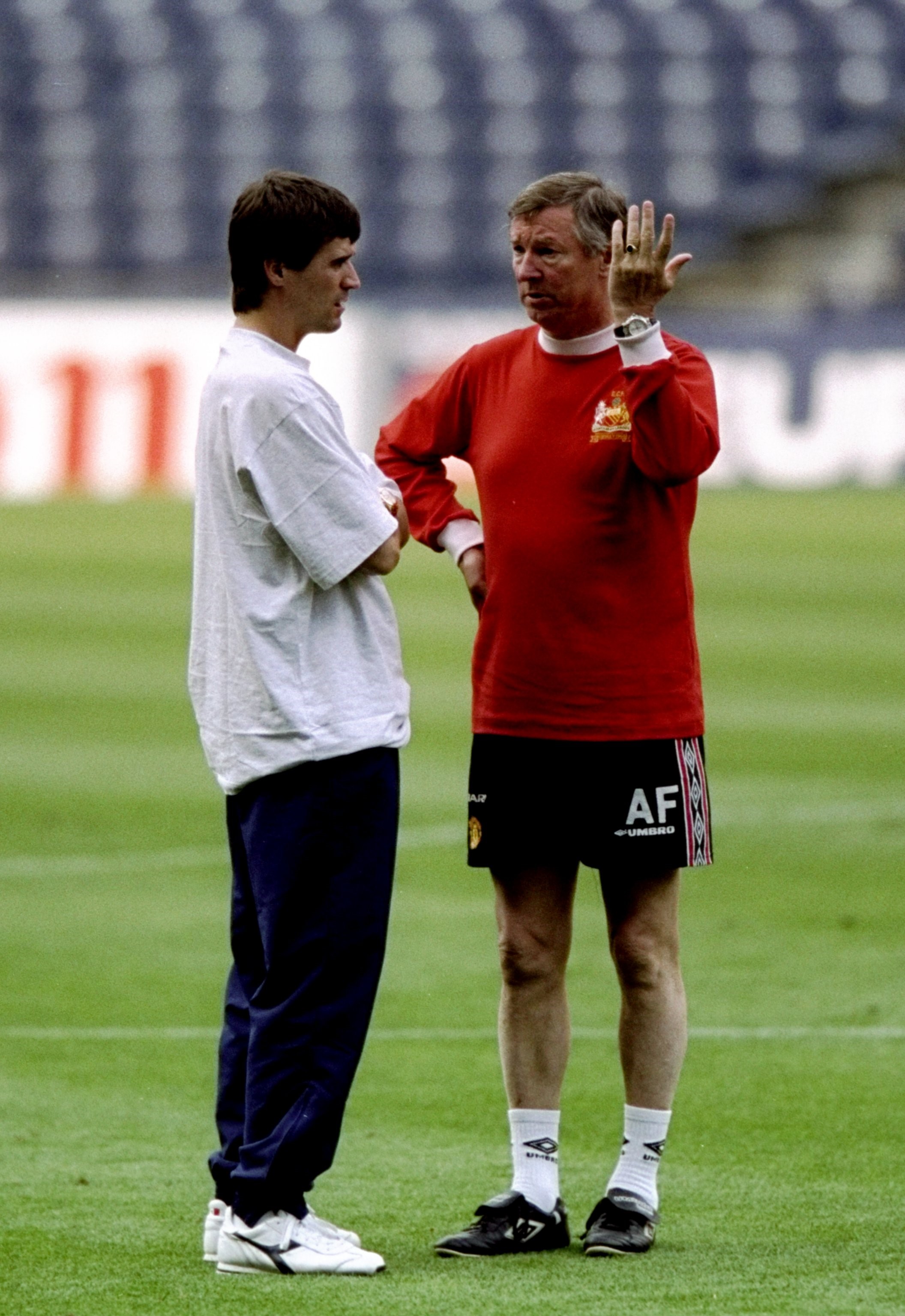 Sir Alex Ferguson talks to Roy Kane on the eve of the match