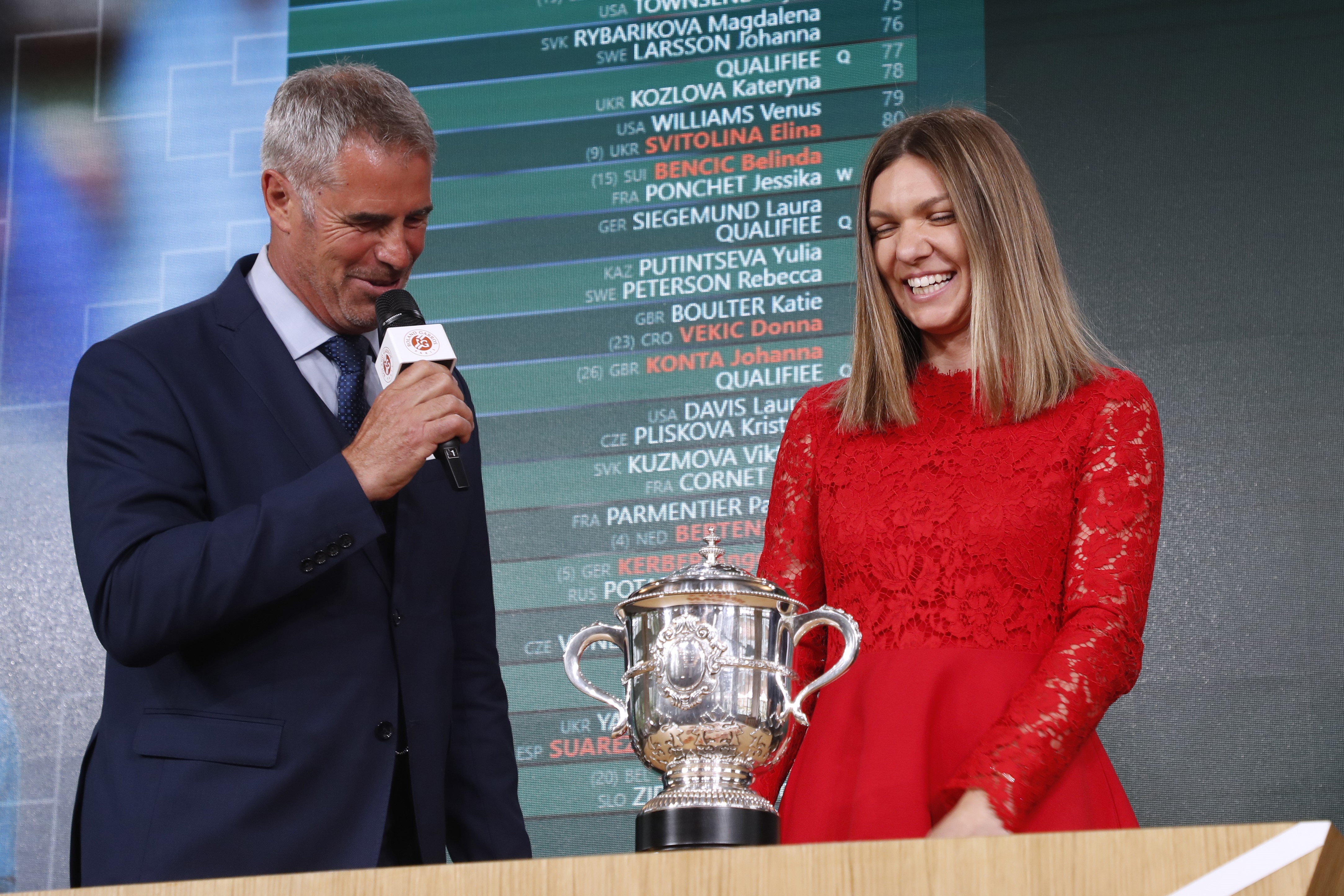 Simona Halep lors du tirage au sort 2019