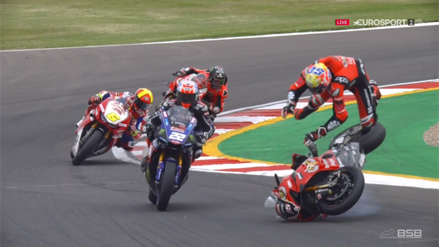 British Superbikes rider in terrifying crash at Donington British Superbikes rider in terrifying crash at Donington