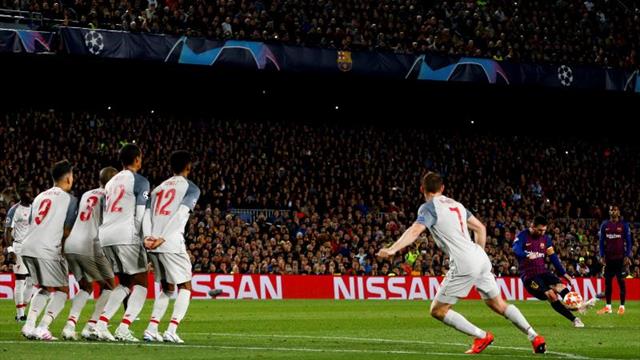 El gol de falta de Messi al Liverpool, el mejor de la Liga de Campeones
