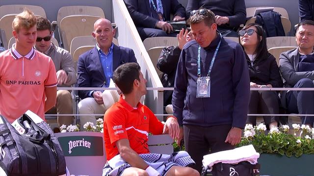 Roland-Garros 2019: El enfado de Djokovic por el viento en la Philippe Chatrier Roland-Garros 2019: El enfado de Djokovic por el viento en la Philippe Chatrier