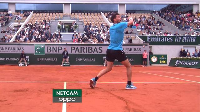 Roland-Garros 2019: Impresionante intercambio de derechas que acaba con un duelazo en la red Roland-Garros 2019: Impresionante intercambio de derechas que acaba con un duelazo en la red