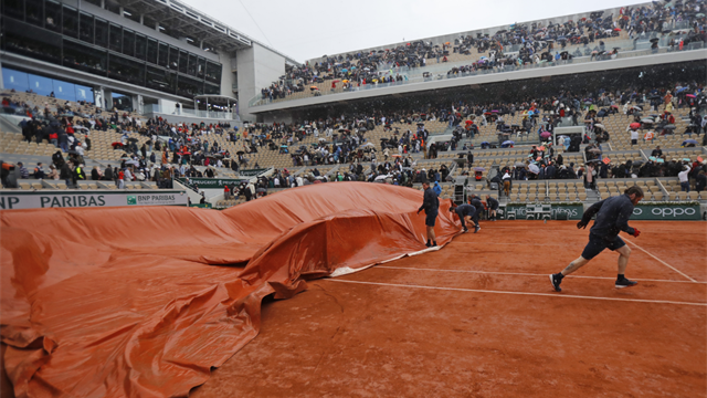 Nytt regnavbrudd i Paris – Djokovic i trøbbel