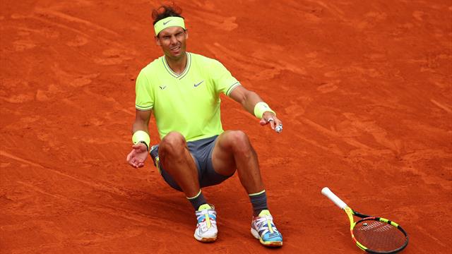 Nadal s'est écroulé sur sa terre chérie : revivez la balle de match de son 12e sacre Nadal s'est écroulé sur sa terre chérie : revivez la balle de match de son 12e sacre