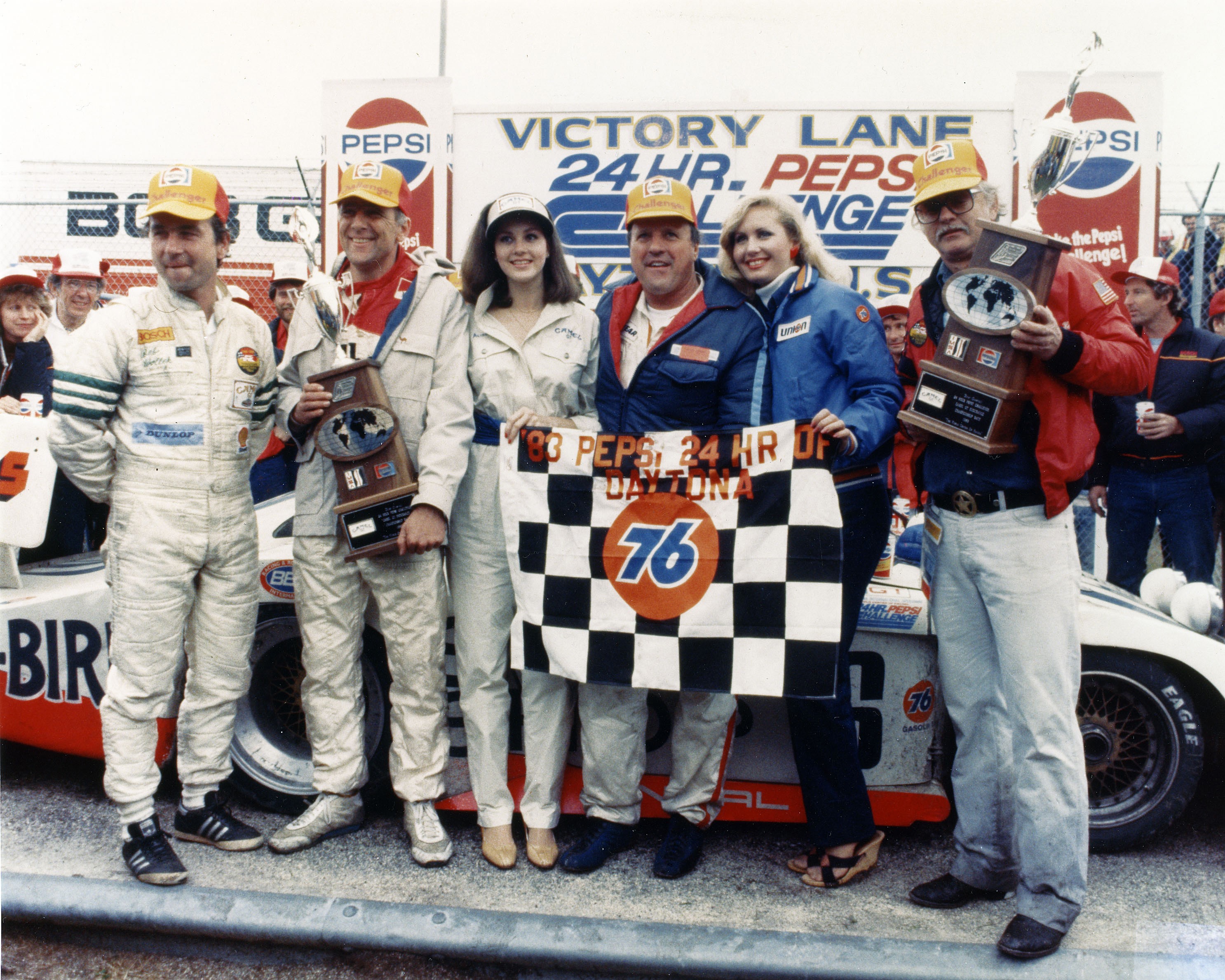 Bob Wollek, Claude Ballot-Léna, A. J. Foyt et Preston Henn vainqueurs des 24 Heures de Daytona 1983