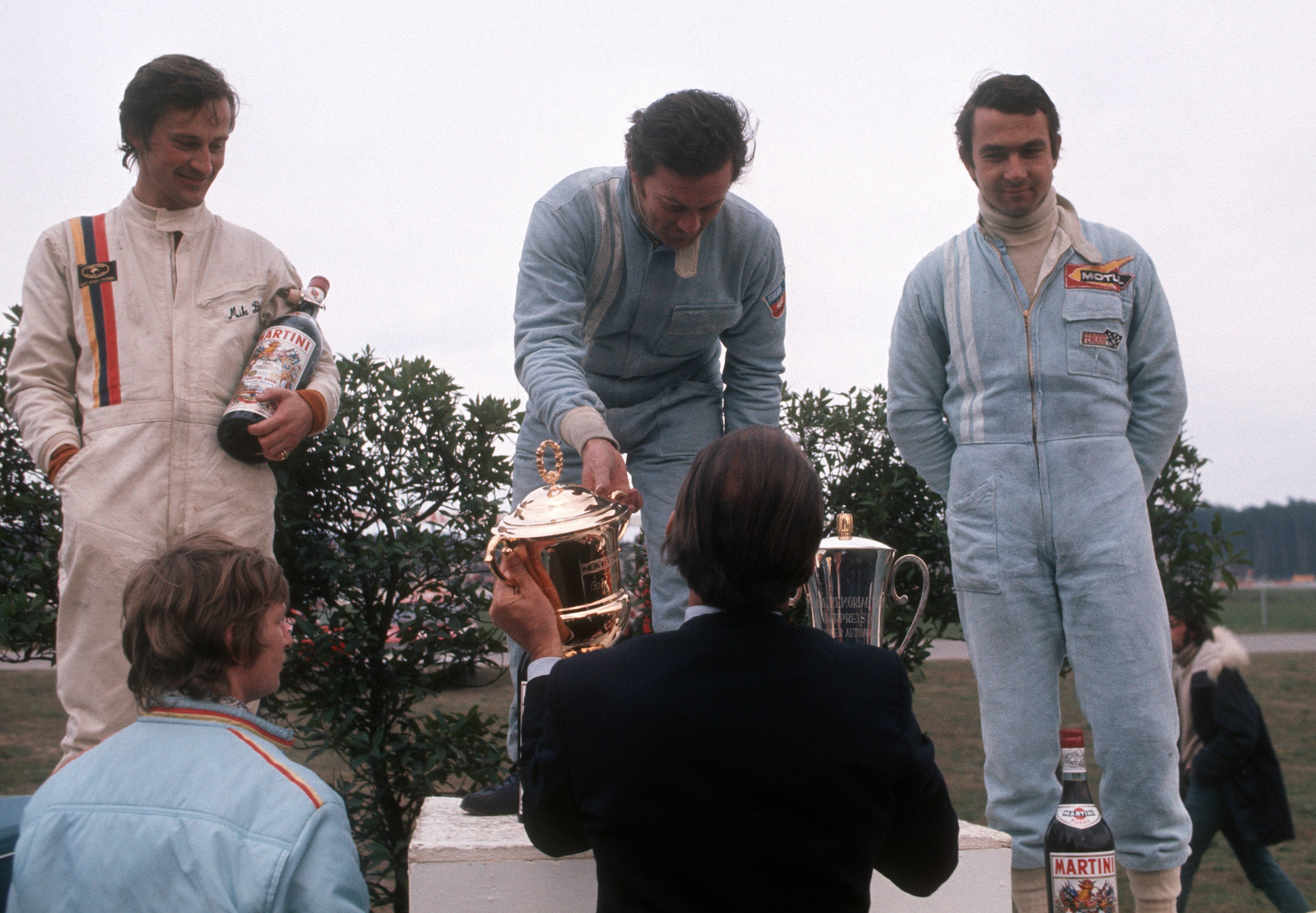 Jean Pierre Jaussaud, Mike Beuttler, Bob Wollek en Formule 2 à Hockenheim en 1971