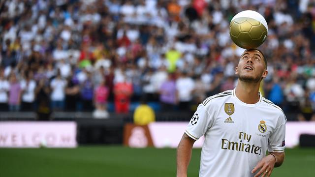 Real-Königstransfer Hazard bei Vorstellung von 50.000 Fans gefeiert