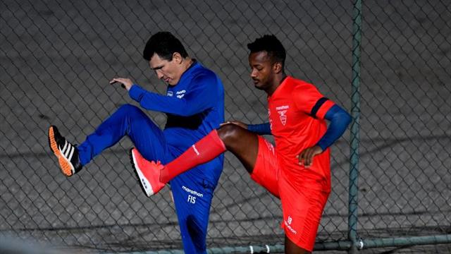 Orejuela se entrenó al mismo ritmo de sus compañeros de Ecuador