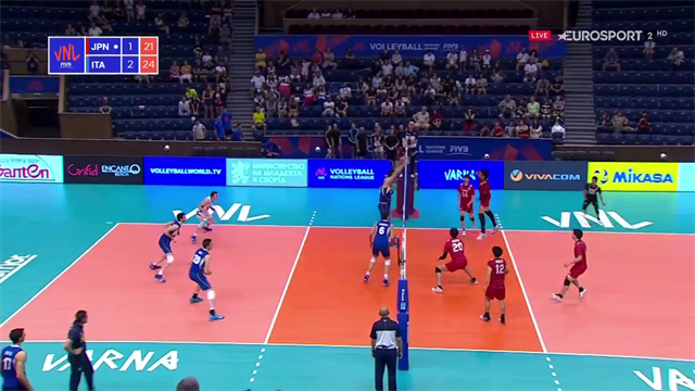 Muro di Oreste Cavuto: il match-point dell'Itavolley per il 3-1 sul Giappone Muro di Oreste Cavuto: il match-point dell'Itavolley per il 3-1 sul Giappone