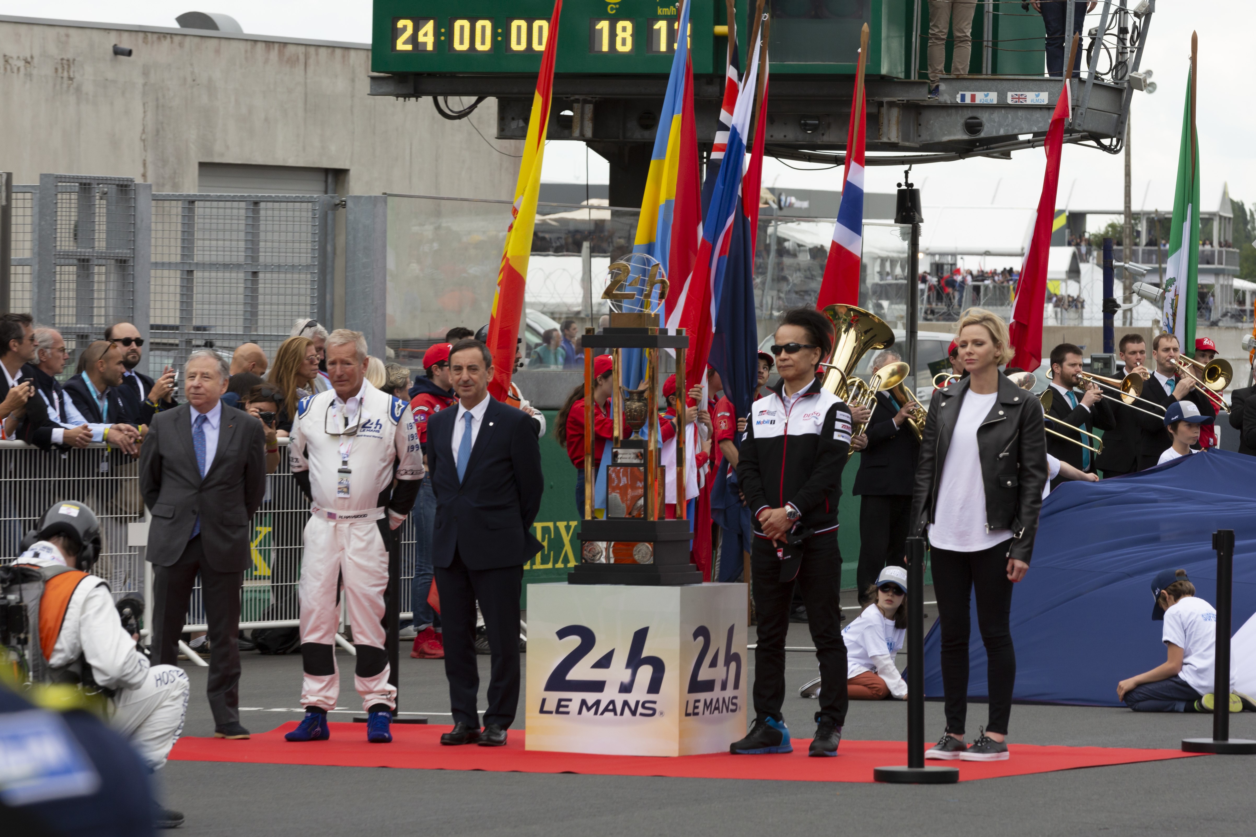 Jean Todt, Pierre Fillon, Shigeki Tomoyama, Charlène de Monaco aux 24 Heures du Mans 2019