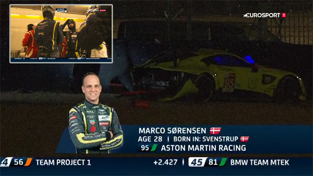 Dramatik i nat på Le Mans: Danskerbil udgået efter voldsomt crash Dramatik i nat på Le Mans: Danskerbil udgået efter voldsomt crash