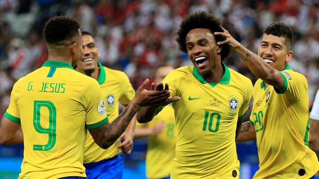 Brazil crush Peru 5-0 to reach Copa America last eight