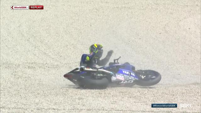 Sandro Cortese crashes in Superpole race Sandro Cortese crashes in Superpole race