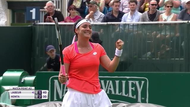 Watch Jabeur beat Konta with match-point ace Watch Jabeur beat Konta with match-point ace