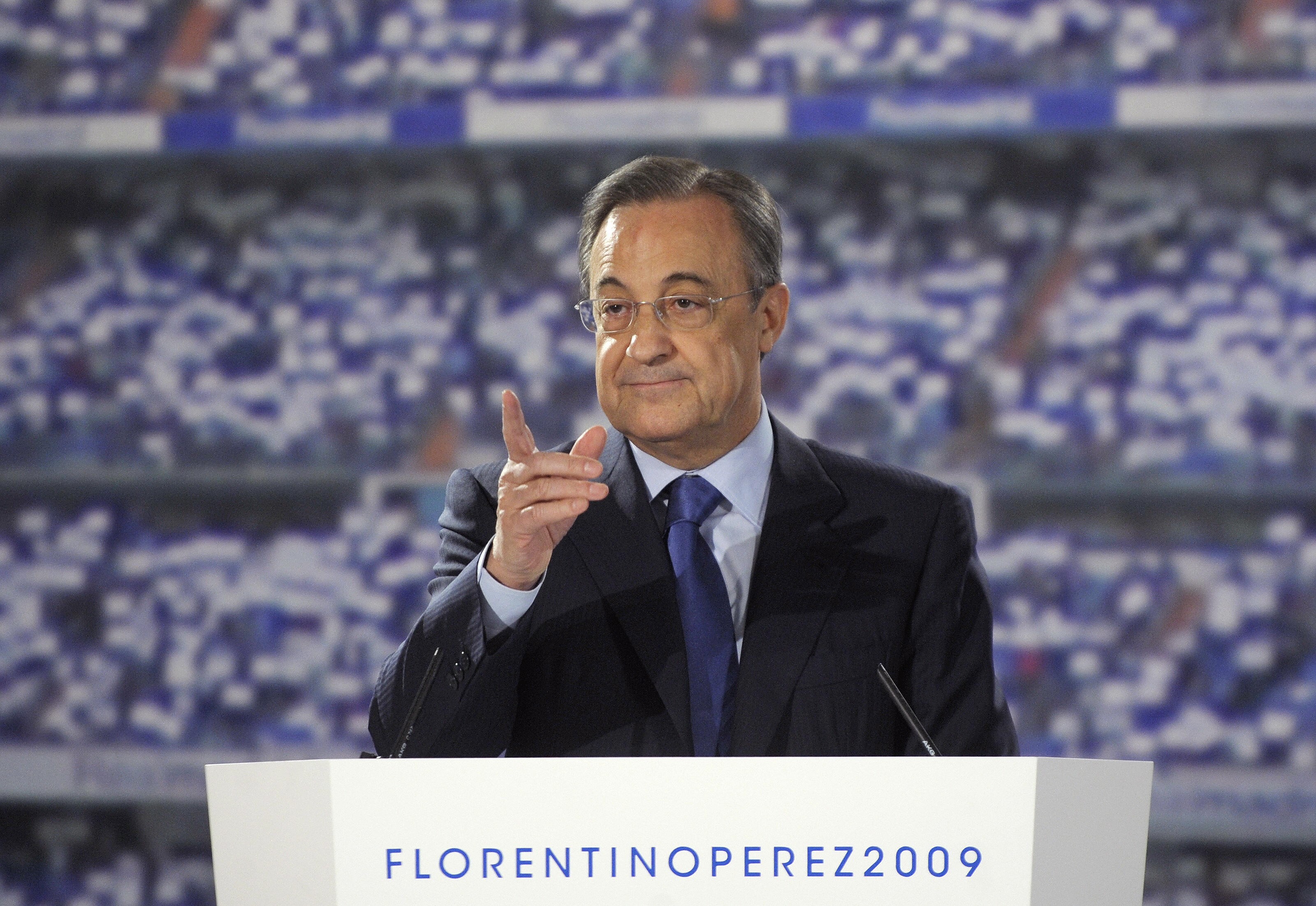 Florentino Pérez lors de sa réelection en 2009