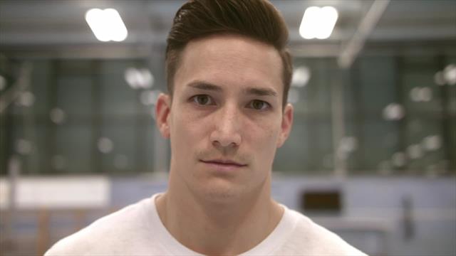 Home of the Olympics : Flag & Familiy with Marcel Nguyen Home of the Olympics : Flag & Familiy with Marcel Nguyen