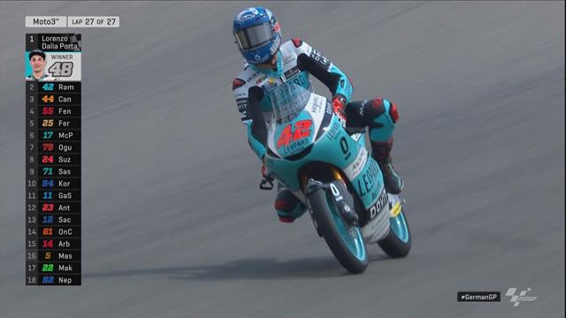 Geweldige opmars Canet - zege Dalla Porta in Moto3 race Duitsland Geweldige opmars Canet - zege Dalla Porta in Moto3 race Duitsland