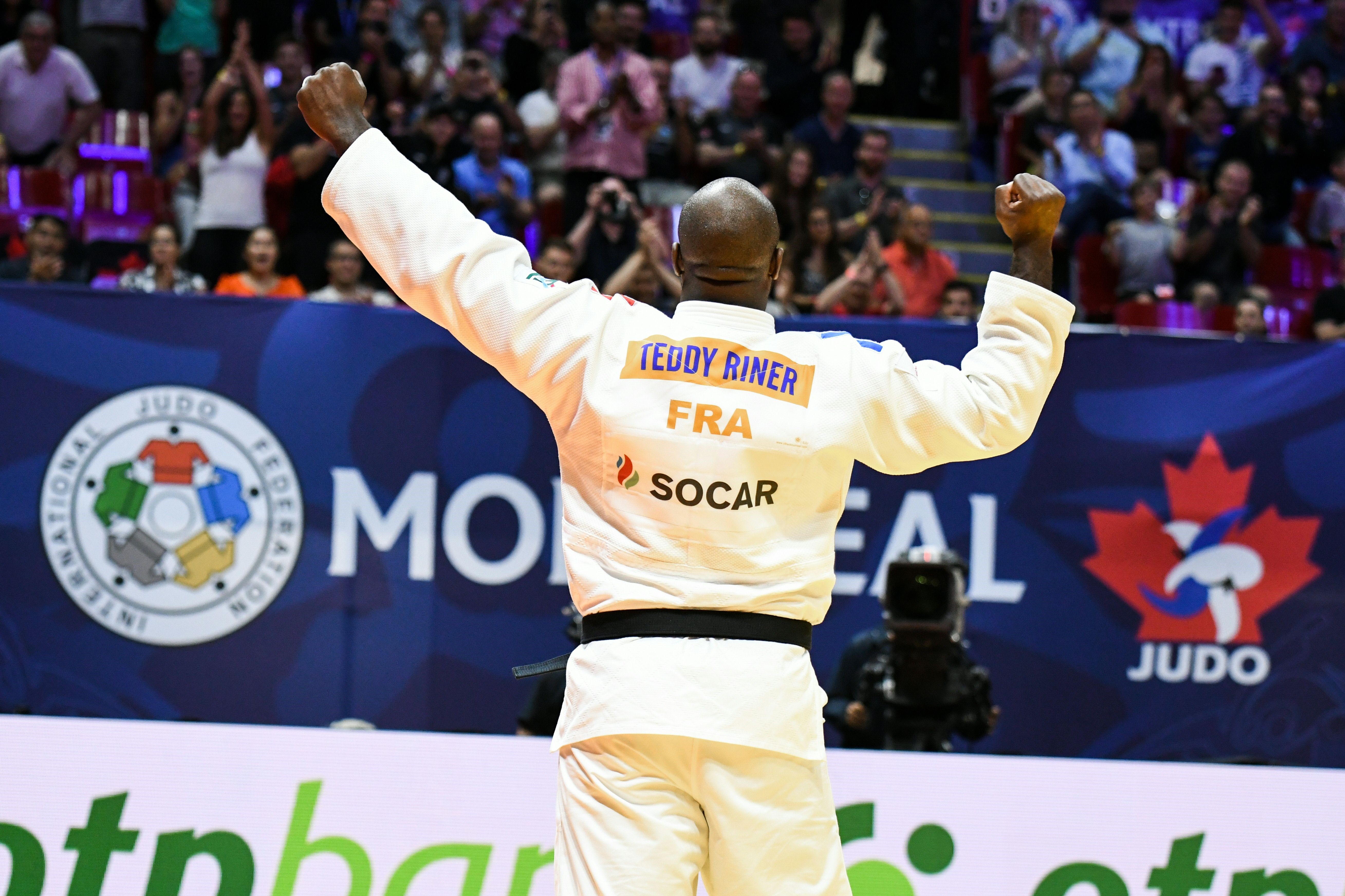 Teddy Riner lors de sa finale face à Hisayoshi Harasawa