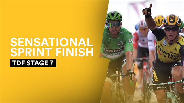 Watch the high-octane photo finish sprint as Groenewegen beats Ewan and Sagan in thriller Watch the high-octane photo finish sprint as Groenewegen beats Ewan and Sagan in thriller