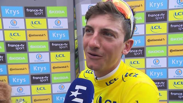 Ciccone: "Stupendo essere in maglia gialla qui in Francia. Non sono abituato" Ciccone: "Stupendo essere in maglia gialla qui in Francia. Non sono abituato"