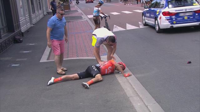 Juste après le départ, De Marchi a chuté et abandonné Juste après le départ, De Marchi a chuté et abandonné