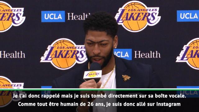 NBA - Davis explique comment il a appris son transfert sur Instagram ! NBA - Davis explique comment il a appris son transfert sur Instagram !