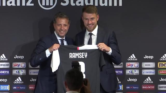 Aaron Ramsey gives statement in Italian at Juventus unveiling Aaron Ramsey gives statement in Italian at Juventus unveiling