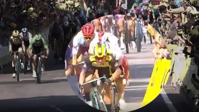 Che paura in volata: Niccolò Bonifazio centra in pieno un cellulare di una tifosa con il casco Che paura in volata: Niccolò Bonifazio centra in pieno un cellulare di una tifosa con il casco