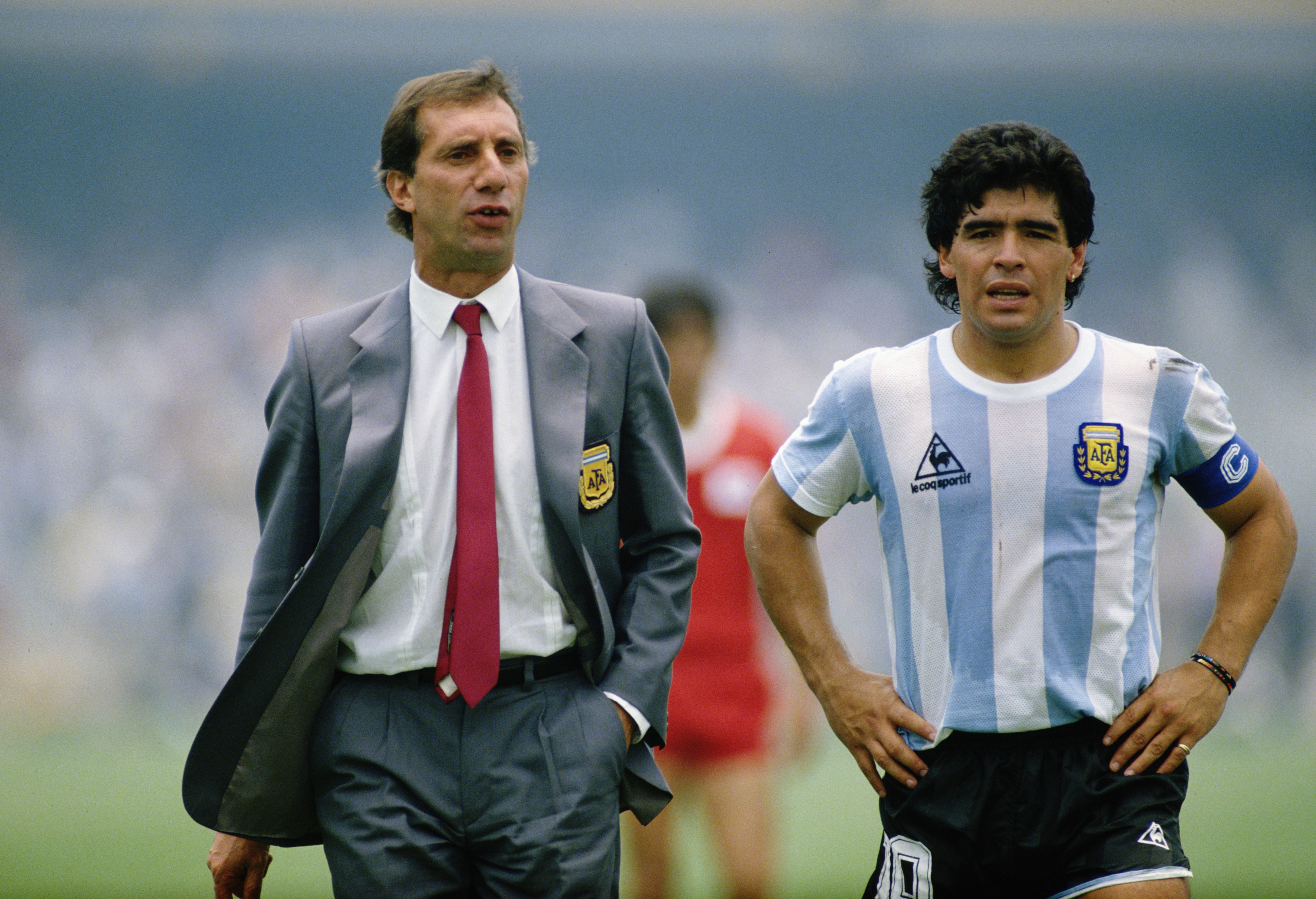 Carlos Bilardo et Diego Maradona lors de la Coupe du monde 1986