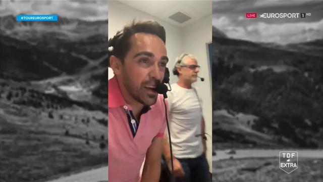 Tour de Francia 2019: Contador y Ares, eufóricos en cabina con la exhibición de Bernal Tour de Francia 2019: Contador y Ares, eufóricos en cabina con la exhibición de Bernal