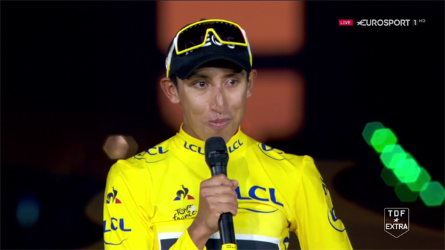 “Grazie Italia, sono un po' italiano anch'io”, così Egan Bernal nel discorso al Tour “Grazie Italia, sono un po' italiano anch'io”, così Egan Bernal nel discorso al Tour