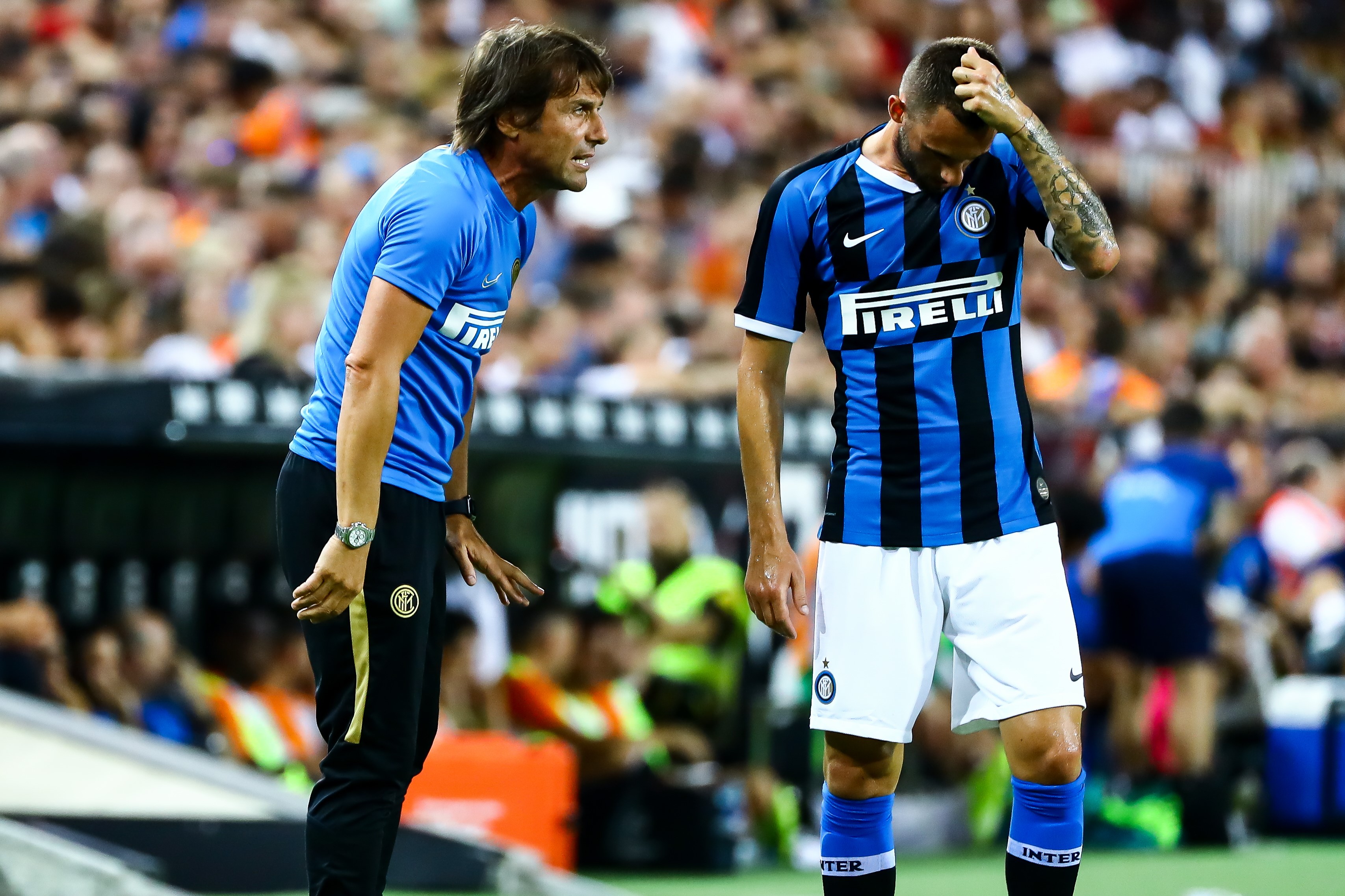 Antonio Conte, lors de Valencia-Inter